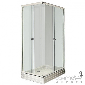 Душова кабінка з піддоном Caribe H040 права сатин/матове