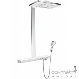 Душевая система версия EcoSmart Hansgrohe Showerpipes Rainmaker Select 460 2jet 27028400 белый/хром