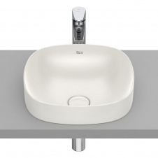 ROCA INSPIRA SOFT умывальник 37x37см полувстраиваемый сверху с керамической декоративной крышкой донного клпана цвет бежевый