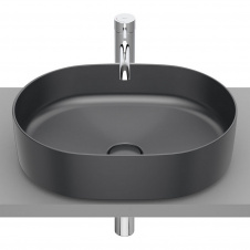 ROCA INSPIRA ROUND умывальник 50x37x14cм накладной без отв под смеситель без перелива цвет оникс