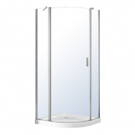 VOLLE ORLANDO душевая кабина 90x90x205см на мелком поддоне распашная хром стекло прозрачное 6мм