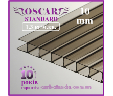 Стільниковий полікарбонат 10 mm OSCAR Standard бронза 2100Х6000
