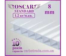 Сотовый поликарбонат 8 mm OSCAR Standard белый (опал) 2100Х6000