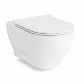 VOLLE OLIVA унитаз 52,5*36,5*40см подвесной Rimless, в комплекте с сидением Slim slow-closing