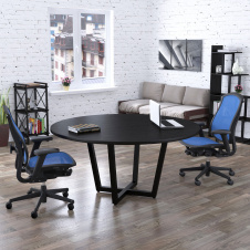Круглий стіл офісний D-1600 Loft-design стільниця венге-луїзіана