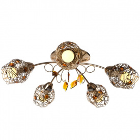 Люстра Brille Флористика 60W E14 Золотистый