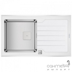 Кухонная мойка Teka Diamond 1B 1D 86 115100012 белое стекло Золотоноша