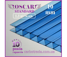 Стільниковий полікарбонат 10 mm OSCAR Standard синій 2100х6000 мм