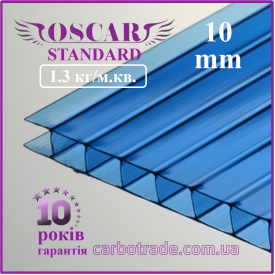 Сотовый поликарбонат 10 mm OSCAR Standard синий 2100х6000 мм