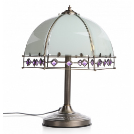 Настольная лампа классическая с абажуром Brille 60W TL-110 Бронзовый