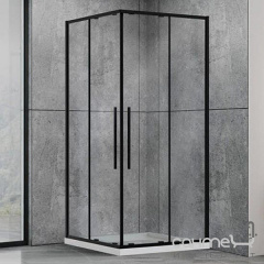 Душова кабіна Dusel DSL194B 90x90x1900 профіль чорний матовий скло прозоре Васильків