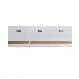 Пластиковый экран с откидными дверцами Mikola-M Креатив wood 180 см Белый