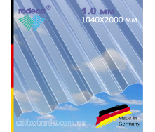 Профилированный поликарбонат RODECA Embossed Embossed Clear 1040Х3000Х1.0 мм прозрачный (Германия)
