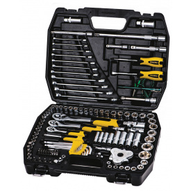 Набор ключей и насадок торцевых MASTERTOOL PROFI 1/4"-3/8"-1/2" трещотка 72Т 121 шт кейс 78-5121