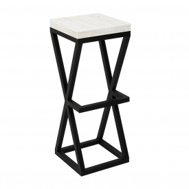 Стілець-табурет барний Vitan Бундук у кольорі аляска-білий чорний-металокаркас