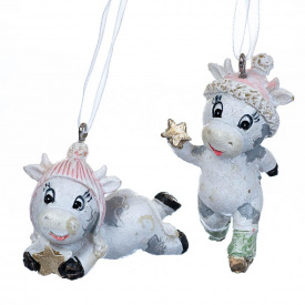 Набор игрушек Elisey Бычки 6 шт 6 см Белый (2007-021)