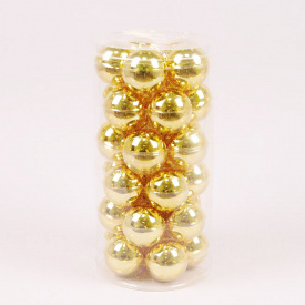 Шарики стеклянные Flora D 5,7 см 30 шт Золотистый (44574)