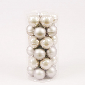 Шарики стеклянные Flora D 5,7 см 30 шт Серый (44508)