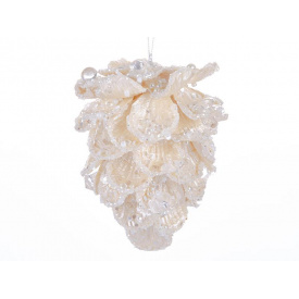 Новогодняя игрушка Elena Шишка 10 см Шампань (66-025)