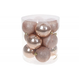 Шар новогодний BonaDi D-8 см 12 шт Бежевый (147-343)