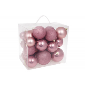 Шар новогодний BonaDi D 6/8/10 см 26 шт Розовый (147-458)