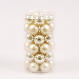 Шарики стеклянные Flora D 3,8 см 36 шт Золотистый (44556)