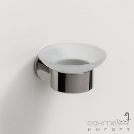 Подвесная мыльница с держателем Liberta Roll Steel матовое стекло/полированная нержавеющая сталь (хром)