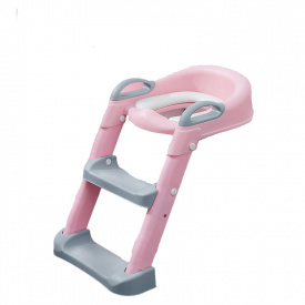 Накладка на унитаз с лесенкой Baby Assistant DA6900 Розово-серый
