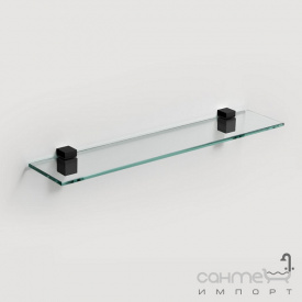 Стеклянная полочка Liberta Unit Black держатели матовые черные/стекло диамант