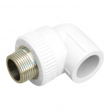 Уголок PPR Blue Ocean Белый 25х1/2" 90 градус НР