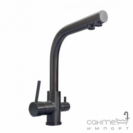 Смеситель для кухни с подключением к фильтру AquaSanita Akvaduo 2663-T L Long графит