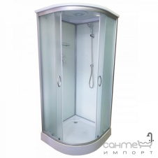 Душевой бокс Atlantis AKL 50P-T ECO XL профиль хром, задние стенки белые, двери матовые