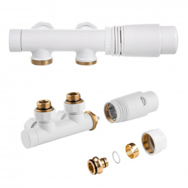 Комплект термостатический угловой Invena DUOPLEX CZ-89-015 белый (низ)