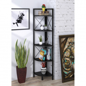 Кутовий стелаж Loft-Design L-175 відкритий венге-темний