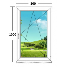 Вікно металопластикове одностулкове Steko 500х1000 мм