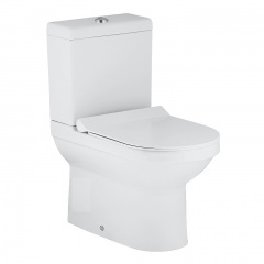 VOLLE SOLAR компакт: унитаз 67,6*36,6*78см напольный, гор.выпуск, бачок с нижним подводом 3/4,5л, сиденье твердое Slim slow-closing Лозова