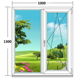 Вікно металопластикове двохстулкове Steko 1000х1300 мм