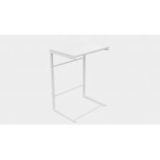 Столик приставной Терри Ferrum-decor 650x440x330 Белый металл ДСП Белый 16 мм (TERR008)