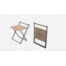 Стол трансформер Компакт 1 Ferrum-decor 750x790x720 Черный металл ДСП Дуб Сонома 16 мм (KOM104)