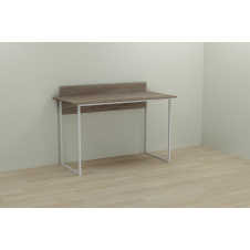Фото - Компьютерный стол Ferrum-decor Скай 75x140x60 белый ДСП Дуб Сонома Труфель 16мм Компьютерный стол Ferrum-decor Скай 75x140x60 белый ДСП Дуб Сонома Труфель 16мм