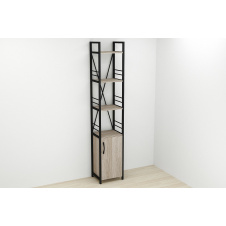 Етажерка 4/34 Ferrum-decor Серії Конект із тумбою 179x34x28 Чорний ДСП Сонома Трюфель (FD1046)