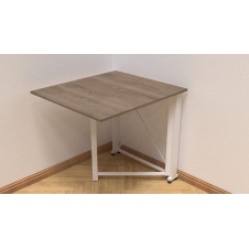 Стол-книжка трансформер Орион 1 Ferrum-decor 750x810x730 Белый металл ДСП Дуб Сонома Трюфель 16 мм (ORI112)