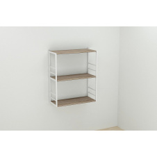 Книжкова полиця універсальна Ferrum-decor Стім 2 74x63x26 білий ДСП Дуб Сонома Трюфель 16мм (XK00047)