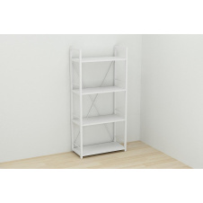 Этажерка 4/60 Ferrum-decor cерии Конект 120x60x28 белый ДСП 16 мм Белое
