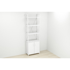 Этажерка 4/60 Ferrum-decor Серии Конект с тумбой 179x60x28 Белый ДСП Белое (FD1070)