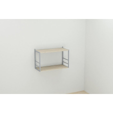 Книжная полка универсальная Ferrum-decor Стим 1 38x63x26 серый ДСП Дуб Сонома 16мм (XK00034)
