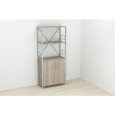 Этажерка 3/60 Ferrum-decor Серии Конект с тумбой 144x60x28 Серый ДСП Сонома Трюфель (FD1039)