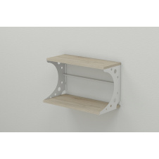 Полка настенная Ferrum-decor Букин 330x500x240 металл Белый ДСП Сонома 16 мм (BUK0011)