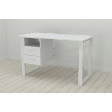 Письменный стол с ящиками Ferrum-decor Оскар 750x1400x600 металл Белый ДСП Белое 16 мм (OSK0029)