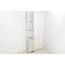 Этажерка 4/34 Ferrum-decor Серии Конект с тумбой 179x34x28 Белый ДСП Сонома (FD1052)